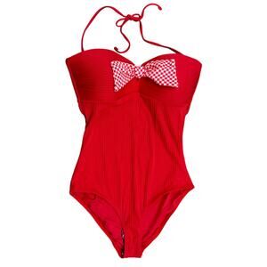 Matilda Jane Poolside Party Red Onepiece Swimsuit Women’s Size M
